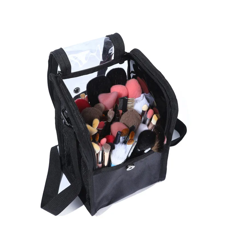 Étui à pinceaux de maquillage, organisateur, porte-pinceaux de maquillage, sac de rangement de cosmétiques d'artiste debout avec sangle, étui à outils de maquillage anti-poussière — image 4