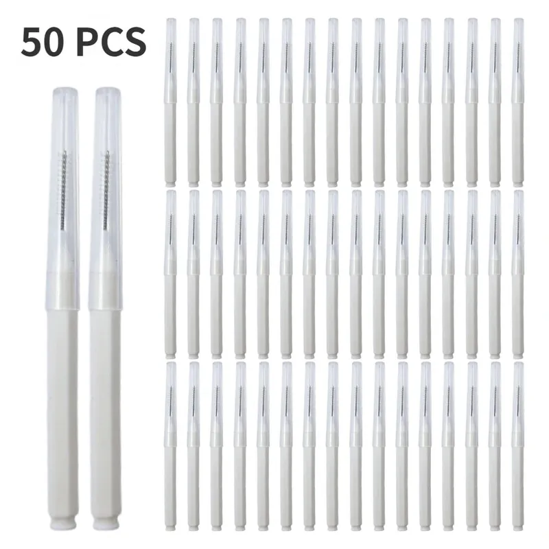 5/10/50PCS 미니 눈썹 브러쉬 눈썹 파마 브러쉬 일회용 눈썹 리프팅 브러쉬 구부릴 수있는 마이크로 속눈썹 브러쉬 애플리케이터 도구 — image 10