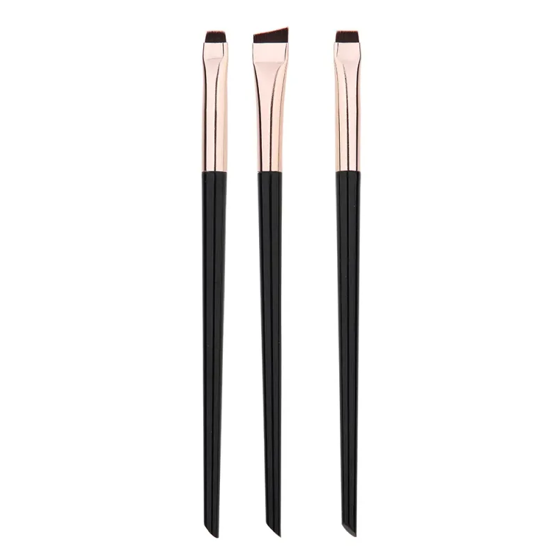 3 Teile/satz Klinge Eyeliner Pinsel Augenbraue Pinsel Tragbare Flache Fein Eye Liner Stirn Kontur Make-Up Pinsel Bilden Werkzeug Großhandel 2025