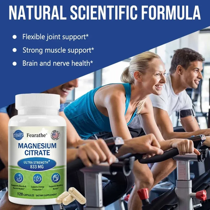 Capsules de citrate de magnésium, hautement absorbables, favorise la relaxation, le sommeil, les os, le cœur, les nerfs, les muscles et le métabolisme — image 5