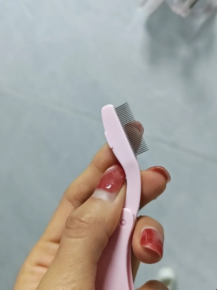 1Pc Gebogen Ontwerp Wimperborstels Kammen Opvouwbare Separator Rvs Wimper Kammen Tool Schoonheid Draagbaar — image 2