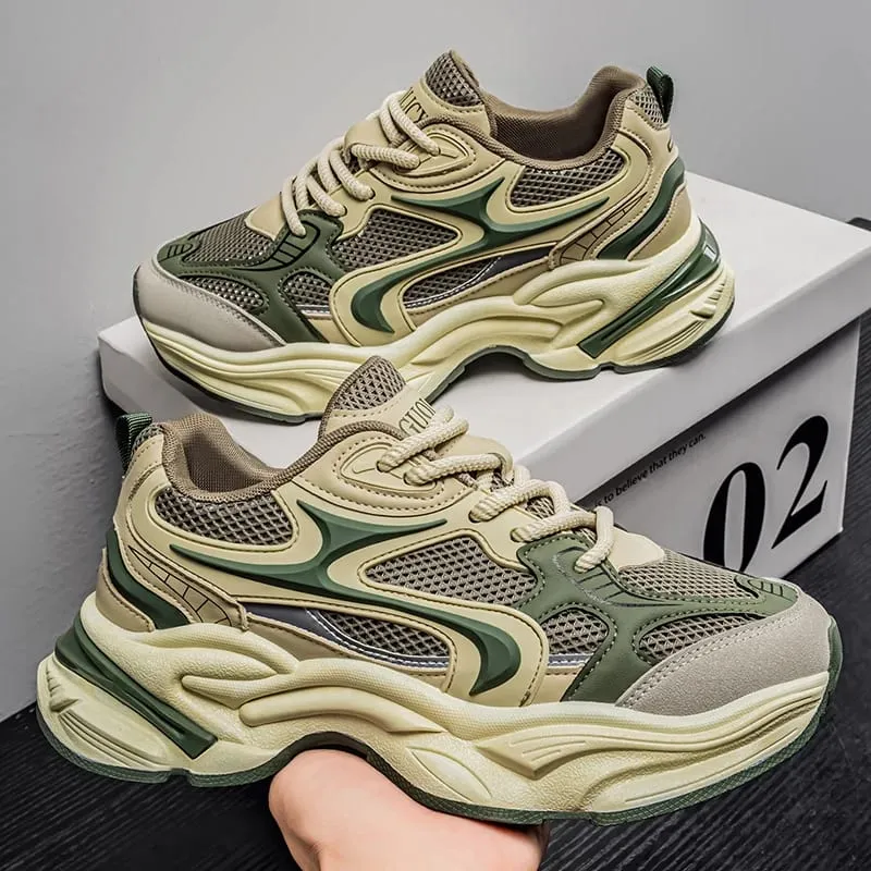 Scarpe da ginnastica robuste da uomo Scarpe da corsa in mesh traspirante Scarpe sportive casual antiscivolo con suola spessa — image 1