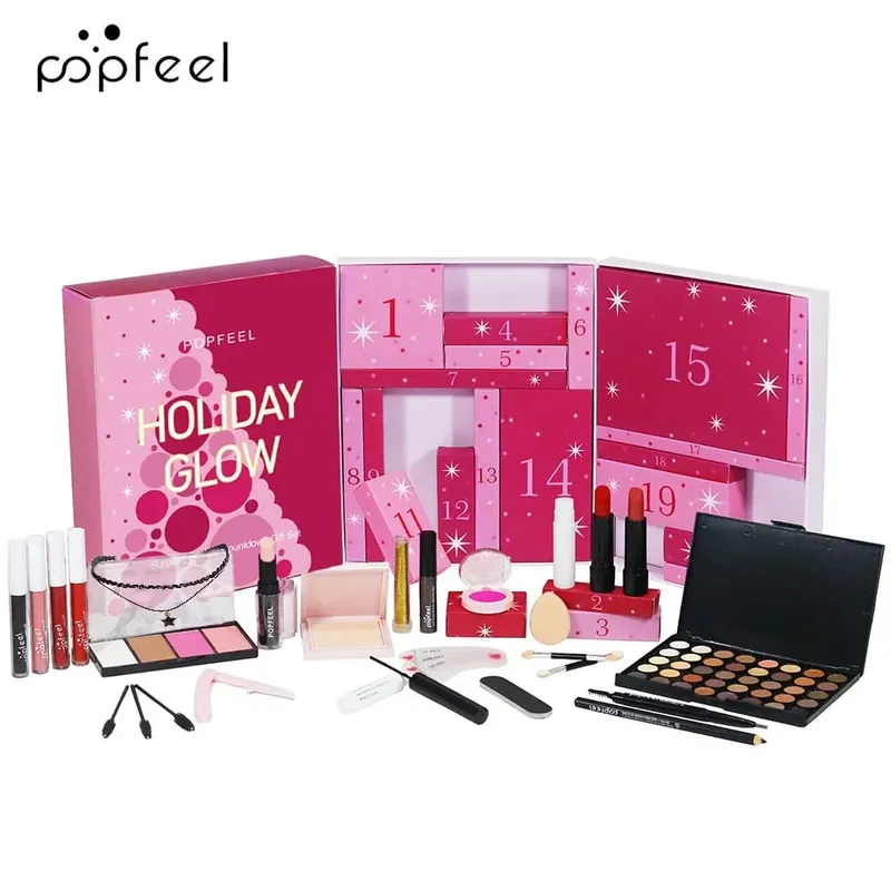 Christmas Countdown Makeup Set Lipstick Eye Shadow Cosmetics 24-Piece Holiday Beauty Advent Calendar Gift Box for Women Girls — image 3