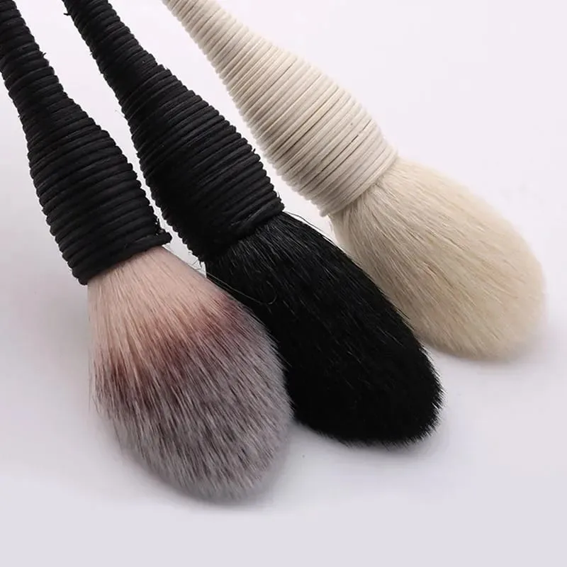 Ploché ratanové štětce na make-up z ploché kozí vlny Profesionální podkladová tvářenka s sypkým pudrem na kontury štětců pro krásu — image 3