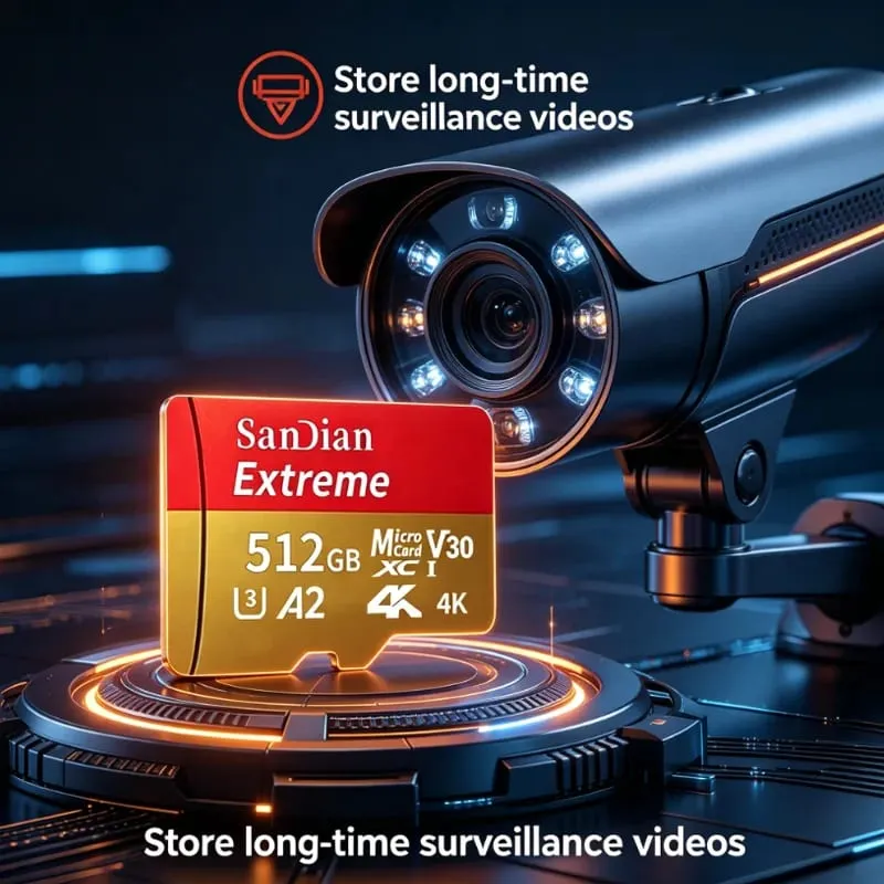 Kad SD Storge Berkelajuan Tinggi 128GB Kad Micro TF Asal 512GB Kelas 10 Pemindahan Kelajuan Tinggi untuk Kamera/PC/Telefon — image 2