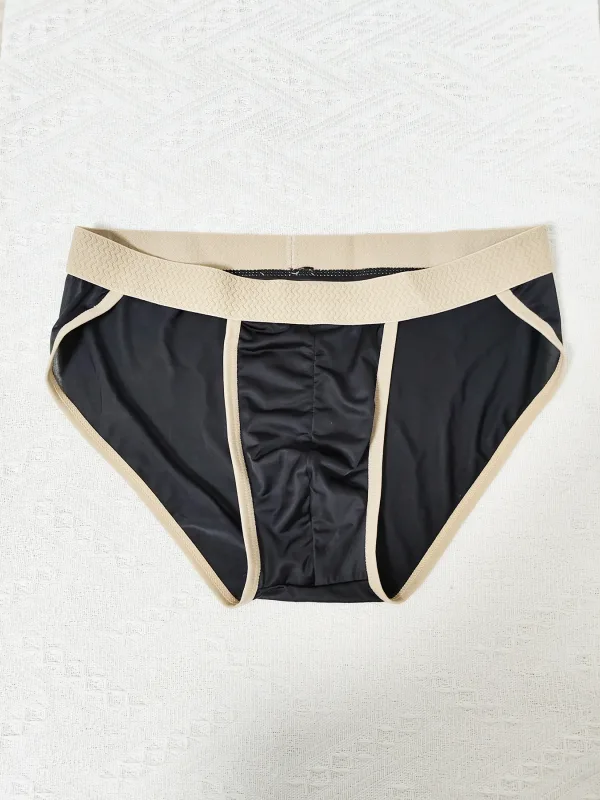 6PCS Men's Briefs Ice Silk Material Cool Smooth Comfortable Pure Color Simple Briefs — image 3