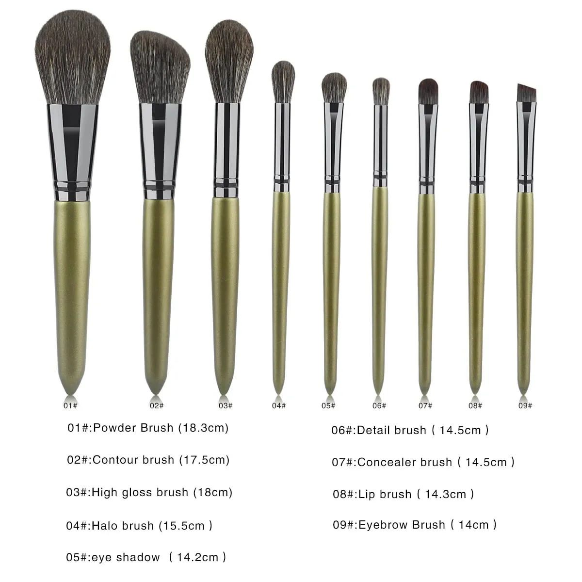 9 SZTUK Zestaw Pędzli Do Makijażu Cień Do Powiek Podkład Powder Contour Pędzel Do Makijażu Zestaw Kosmetyków Kosmetycznych Darmowa Wysyłka — image 2