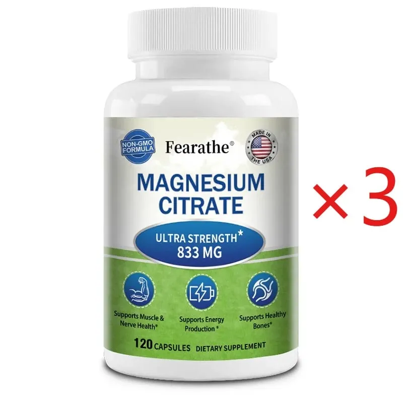 Capsules de citrate de magnésium, hautement absorbables, favorise la relaxation, le sommeil, les os, le cœur, les nerfs, les muscles et le métabolisme — image 11