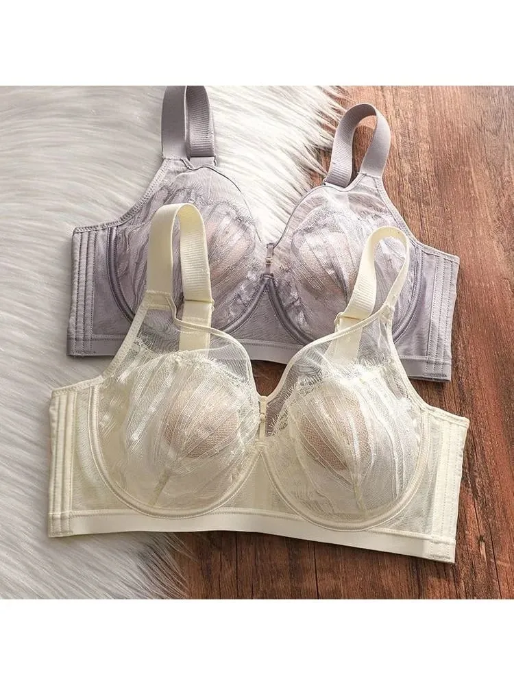 Büyük Göğüs için Kablosuz Push Up Sütyen Ayarlanabilir Konfor Fit Dantel Bralette Sarkmayı Önler ve Şekli Geliştirir Kusursuz Tasarım — image 2