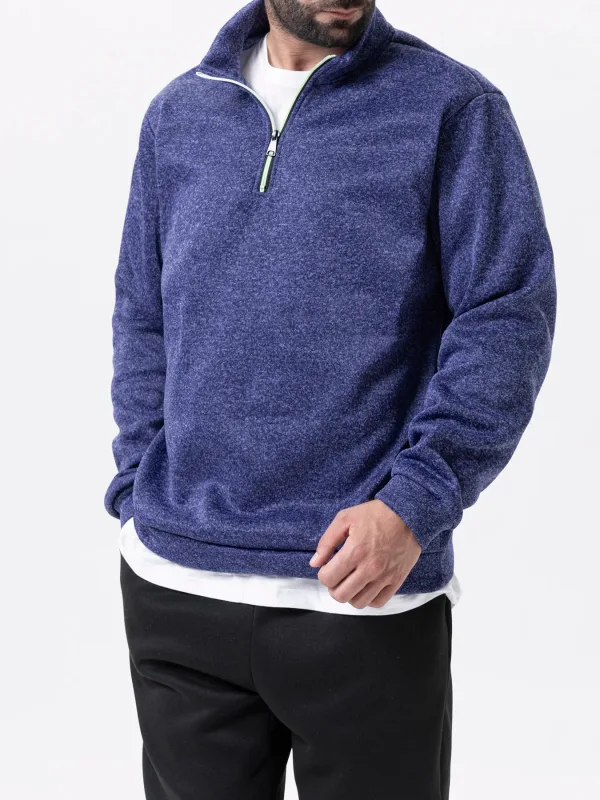 Sweatshirts pour hommes Pull-over plus épais d'automne Pull-over à demi-fermeture Éclair Hiver Masculin Col roulé Sweat-shirt à capuche Extérieur
