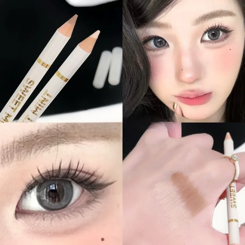 Doppelseitiger, liegender Seidenraupenstift unter dem Eyeliner, zum Aufhellen des Schatten-Make-up-Stifts, Nude-Rosa-Beige-Textmarker für das untere Augenlid, Konturierung — image 8