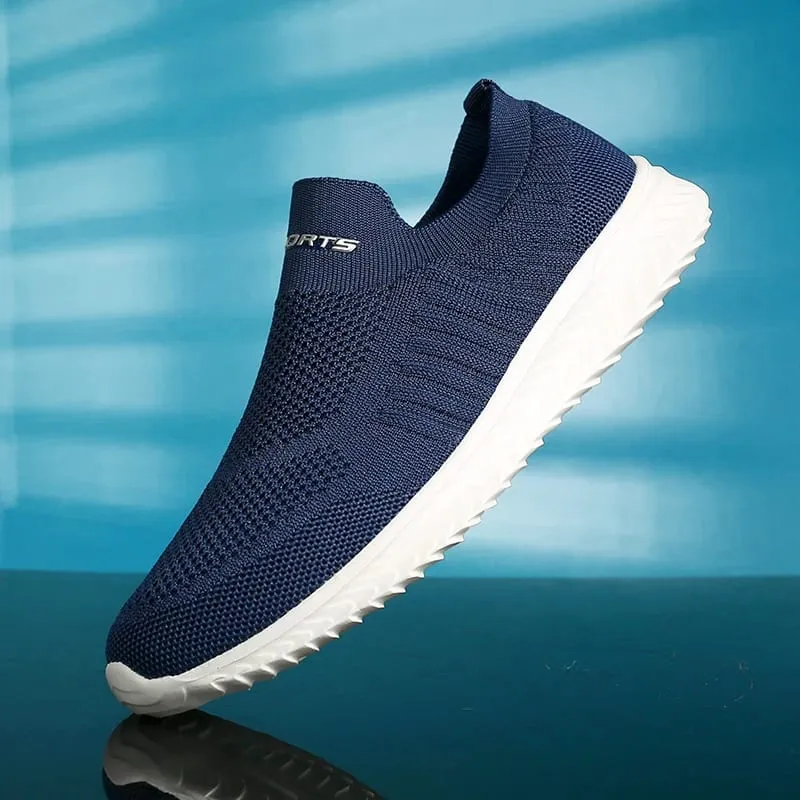 Uomini Vulcanize Scarpe Maglia Scarpe Da Uomo Leggere E Comode Scarpe Da Ginnastica da uomo 2025 Moda Autunno Slip on Appartamenti Scarpe Mocassini Maschili — image 2