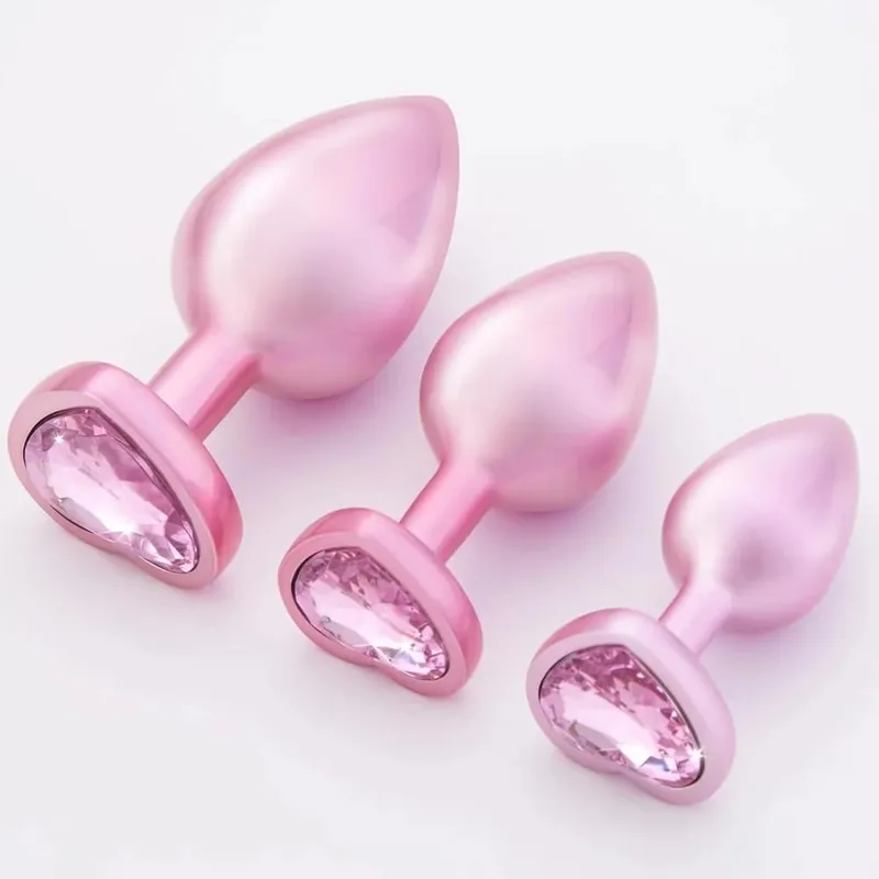 3 tamanhos de cristal diamante coração base metal anal plug iniciante butt plug masturbação estimulador sexo massageador adulto brinquedos sexuais — image 6