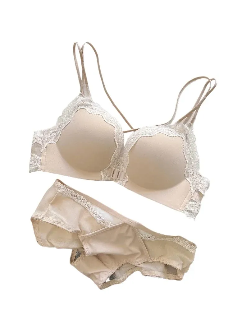 Sada růžových leopardích podprsenek vpředu se zapínáním na bezdrátovou podprsenku Victoria Style Push Up Enhance Bust 매력적인 Zadní design pro ženy s malým poprsím — image 6