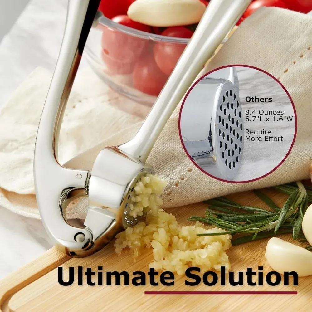 High Efficiency Garlic Press Heavy Duty Garlic Mincer Easy To Squeeze and Clean Rust Proof and Dishwasher Safe Ginger Crusher — image 4