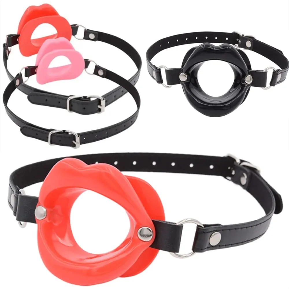 Anello per labbra in silicone per fissaggio orale Anello in silicone O-Ring Bocca aperta Gag per coppie Giocattoli sessuali BDSM Bondage Restraint Forma labbra 18+ — image 1