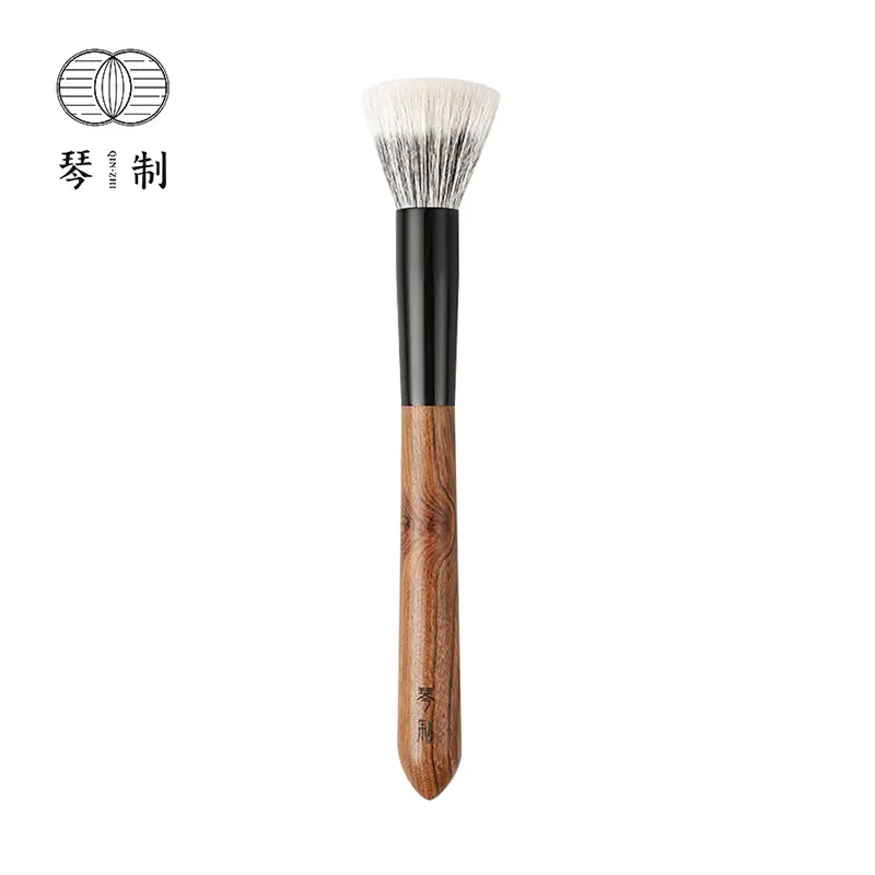Professional Handmade Make Up แปรง 201 นุ่มแพะ Fox สังเคราะห์ Stippling Blush แปรง Rosewood Handle แปรงแต่งหน้า