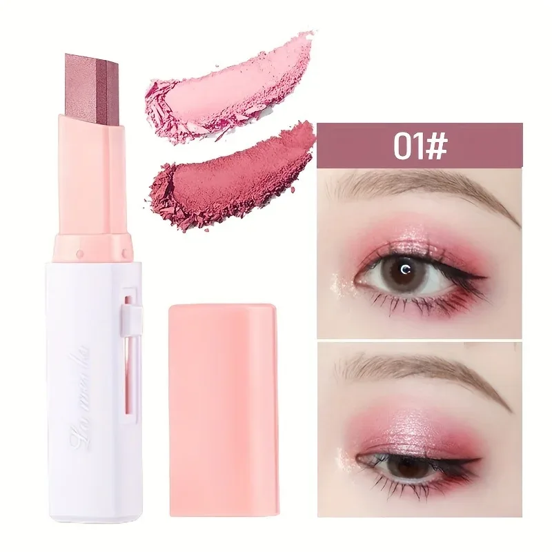 2 in 1 Pearly Highlighter Eyeshadow Stick Makeup Vattenfast Långvarig Glitter Ögonskugga Eyeliner Stick Eyes Makeup Kosmetika