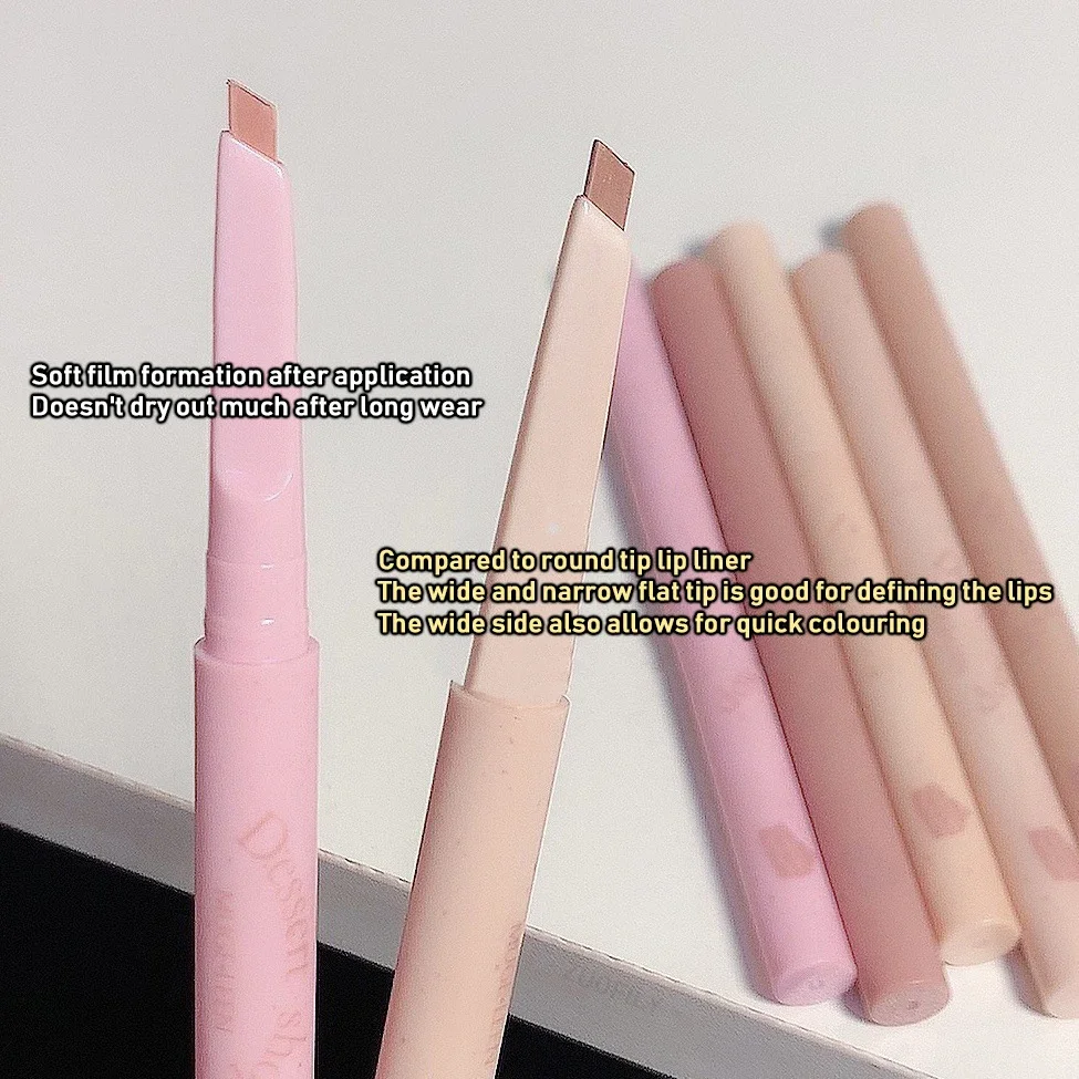 Pen Pelapik Bibir Matte Gincu Kontur Tahan Lama Tidak Melekat Kalis Air Pensil Pembalut Baldu Licin Mekap Warna Bibir Merah Jambu Bogel — image 7