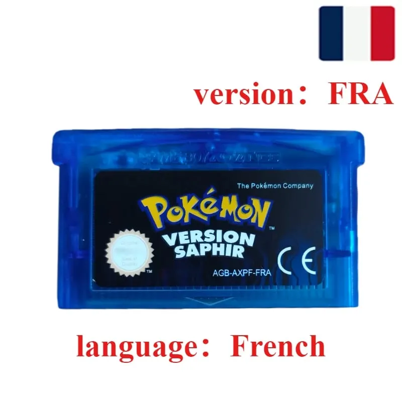 FRA Versione Francese Serie Pokemon Cartuccia di Videogioco a 32 Bit Smeraldo Rosso Fuoco Verde Foglia Rubino Zaffiro GBA Gioco di Carte Giocattolo Regalo — image 10