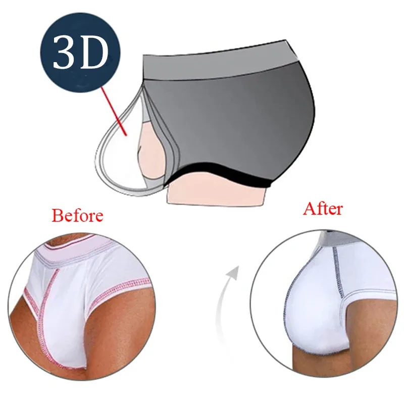 2 Keping Lelaki Sponge Pouch Pad Stereo Push Up Cup Pad Seluar Dalam Di Dalam Meningkatkan Perlindungan Depan Kusyen Dalam Padded Membesarkan Cups — image 3