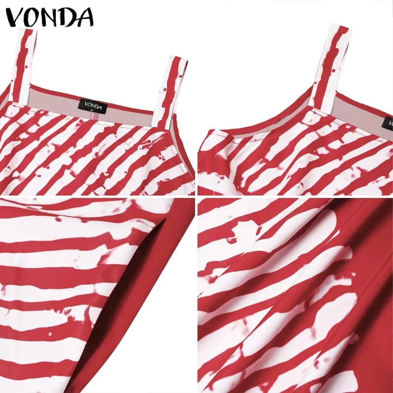 Plus ขนาด 5XL ฤดูร้อน Bohemian พิมพ์ชุด Maxi แขนกุดชายหาด Sundress ยาว Vestido Casual Holiday Robe — image 7