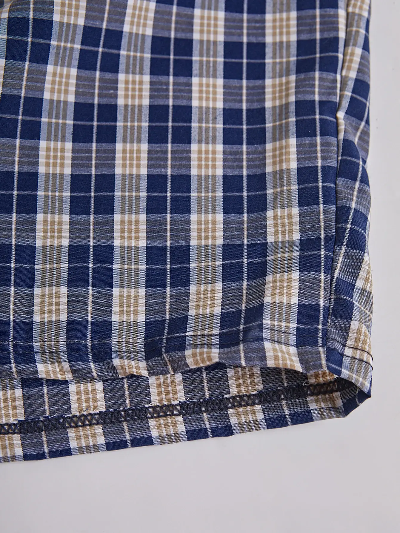 Men's Long Beach Flat Corner Pants Casual Checkered Elastic Waistband Comfortable Home Casual Sleeping Youth Boxing Pants Mens — image 4