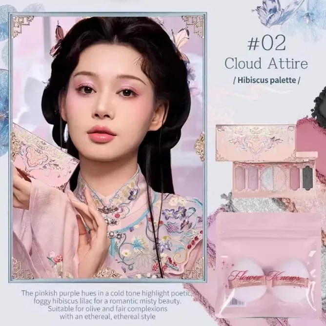 Flower Knows Bunny Garden Collection 6-Color Makeup Eyeshadow Contour Palette Eye Brush Puff Set Eye Glitter Korean Makeup Kit — image 19