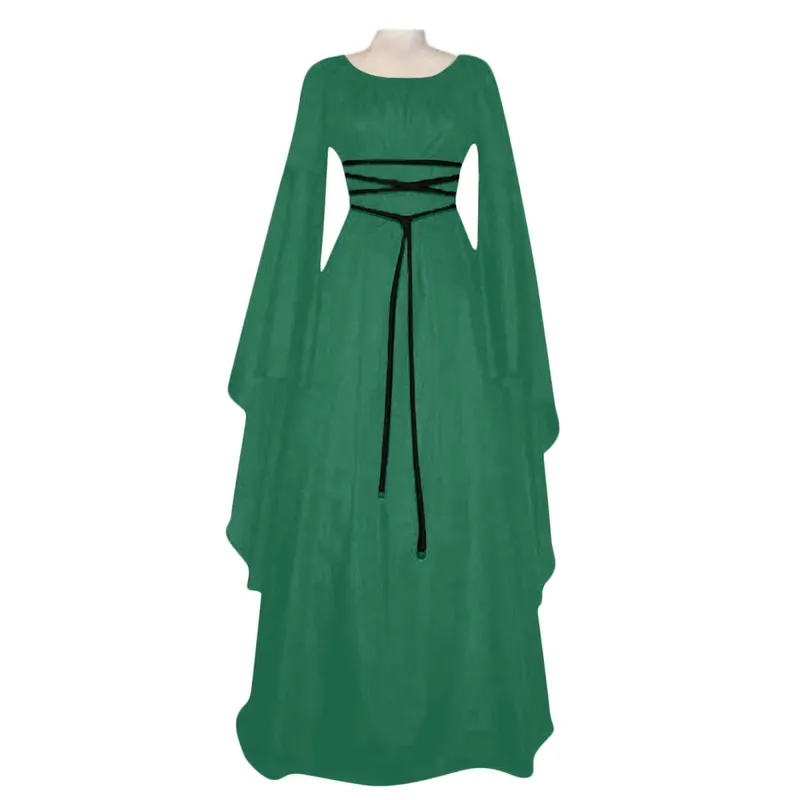 Abiti da donna Costume cosplay medievale vintage Fantasma Strega Vampiro Abito gotico Abito da festa in maschera di Natale di Halloween — image 10
