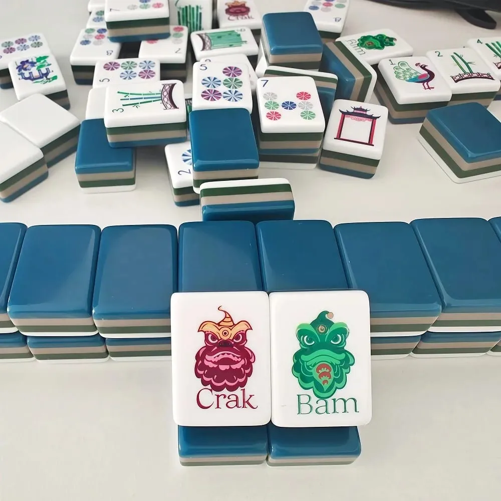 Set Mahjong americano personalizzabile 160 piastrelle Mah Jongg acrilico a 4 strati Regali a sorpresa Mahjong Giochi portatili per feste in famiglia — image 18