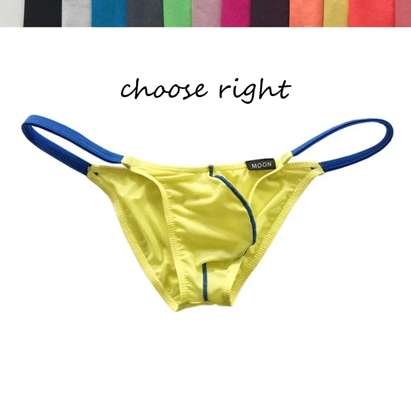 Herren-Slips mit niedriger Taille, Farbkontrast, Eisseide, hervorstehende, durchscheinende, stereoskopische Tasche, sexy Unterwäsche — image 3