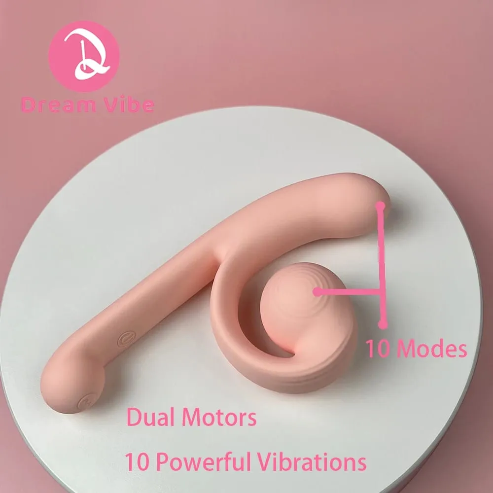 Siput Dildo Vibrator Boleh Laras Clit Fit Penembusan G-Spot Dwi Motor Keseronokan Wanita Mainan Seks Stimulasi Ganda Mainan Cinta 18+ — image 3