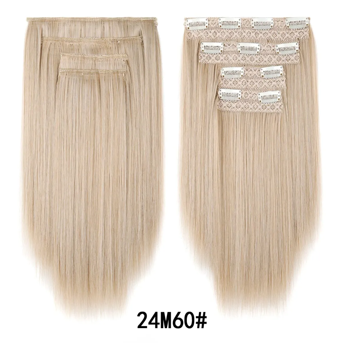 12 นิ้วตรงคลิปในส่วนขยายของผม 4 ชิ้น/เซ็ตเต็มหัวสั้นสังเคราะห์ Highlight Hair Extensions สำหรับผู้หญิง — image 12