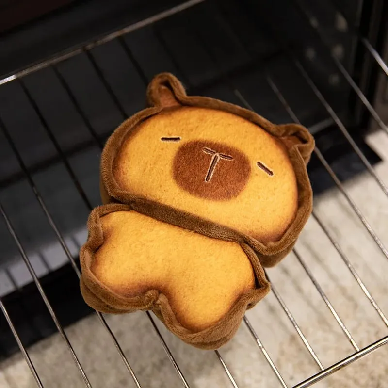 Kawaii Plush Biscuit Capybara Throw Pillow Cute Capibara Cake Cookie Toast Keychain Sofa Cushion Nap Sleeping Toys Birthday Gift — image 4