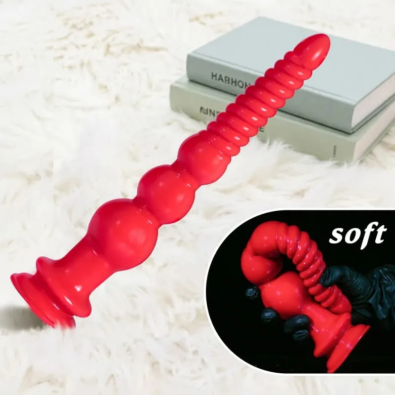 부드러운 PVC 조롱박 모양의 항문 구슬 질감 된 항문 플러그 흡입 컵 항문 플러그 전립선 마사지 커플 남녀 공용 성인 섹스 토이 — image 3