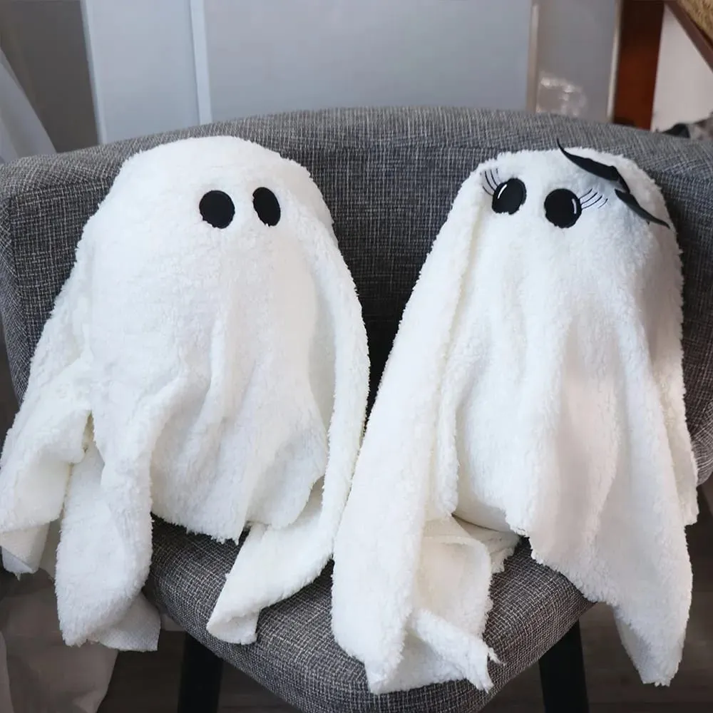 สนุกน่ารัก Ghost Dog หมอนผ้าฝ้าย PP สีขาวของขวัญฮาโลวีนตกแต่งห้องค้างคาวโยนหมอนห้องนอน — image 8