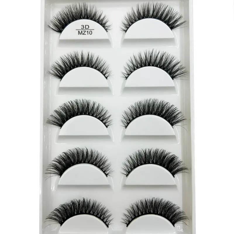Commercio all'ingrosso 5 paia 3D visone naturale ciglia finte trucco estensione ciglia finte ciglia finte cils make up bellezza Cilios — image 11