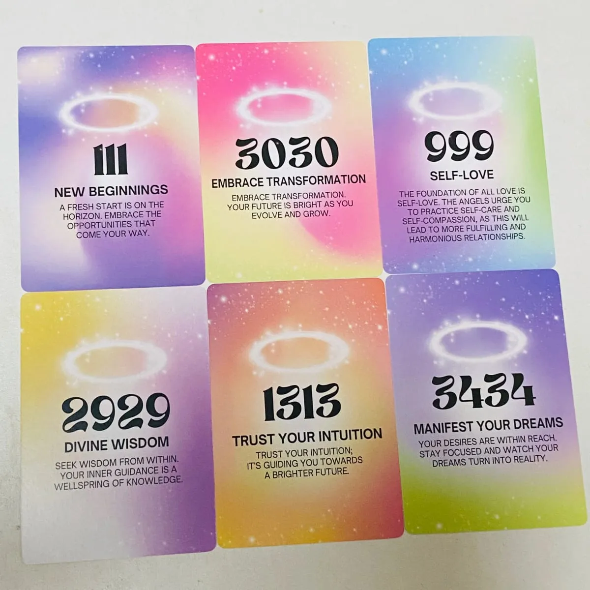 Angel Numbers Oracle Deck 40 Cards To Receive Divine Guidance Board Games Feelings Messages Deck — image 2