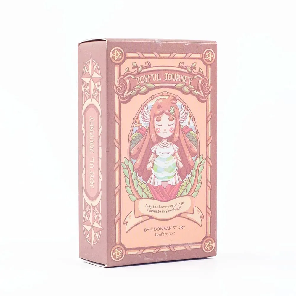 Joyful Journey Tarot Deck-78 การ์ดเกมภาพประกอบน่ารักโอบกอดความสว่างความรักและความอบอุ่น 10.3*6 ซม.