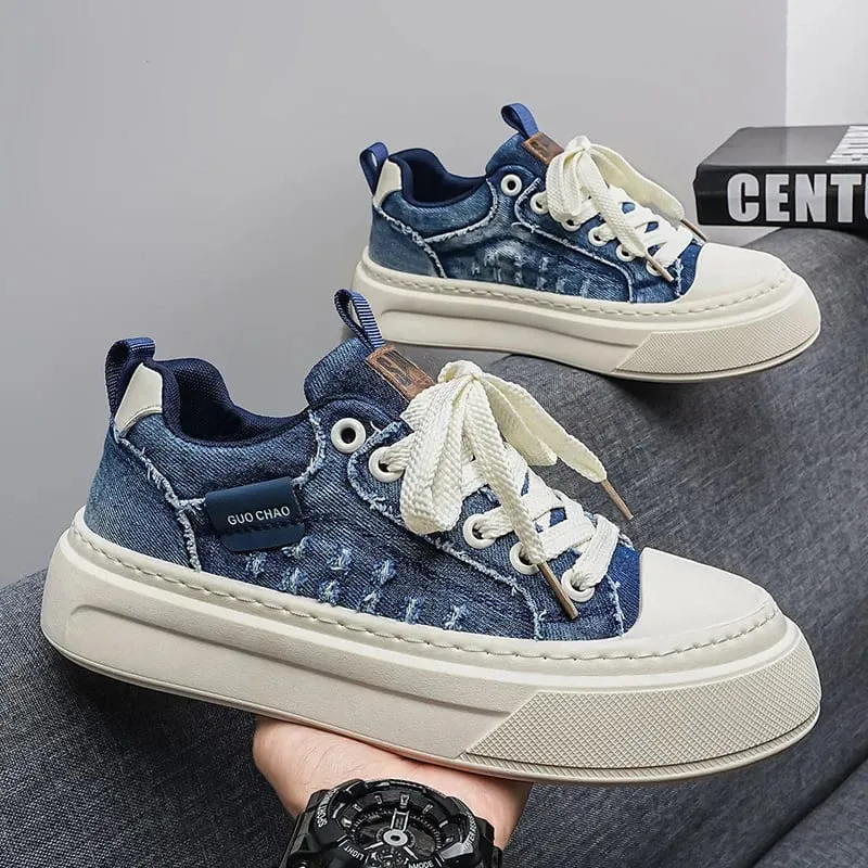 2026 ใหม่หนา Soled Non-SLIP Breathable Casual LOW TOP ผ้าใบรองเท้าสำหรับชายอเนกประสงค์แนวโน้มความสูงเพิ่มรองเท้าผ้าใบ — image 4