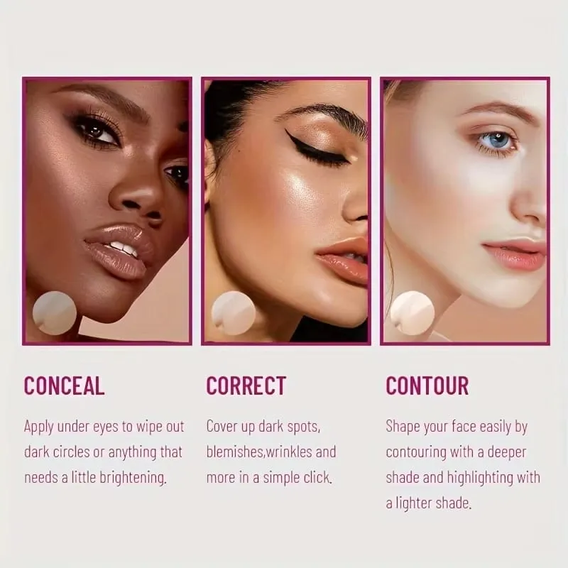 12 Color Sponge Head Liquid Foundation Makeup Concealer Trvalý voděodolný korektor pro plné krytí tmavých kruhů — image 5