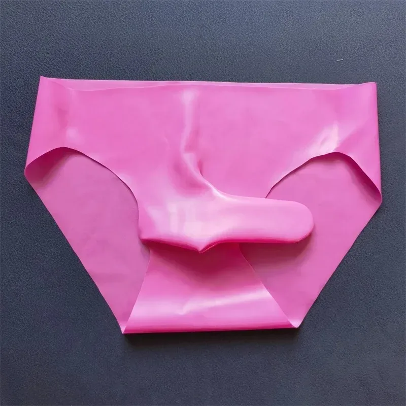 Men's Sexy Latex Underpants Seamless Sheath Briefs See-Through Sissy Couple Low Waist Panties Erotic Rubber Tight Safety Panties — image 8