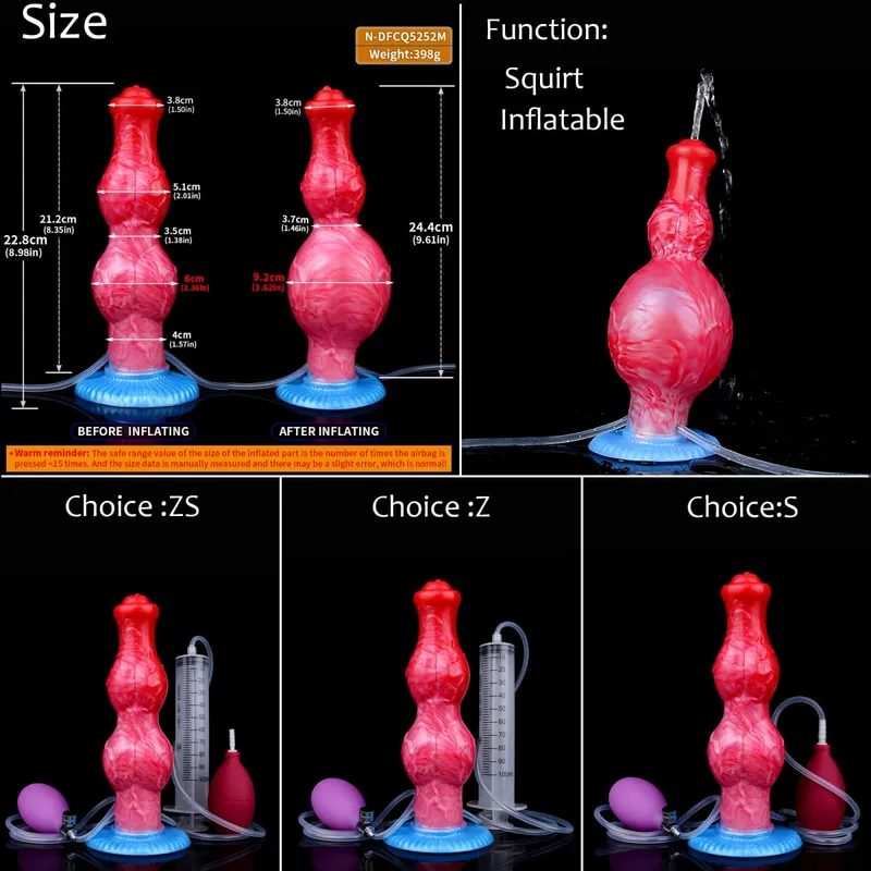 Silikon Şişme Boşalma Düğüm Yapay Penis Ayarlanabilir Çevresi Fışkırtma Fantezi At Penis Yetişkin Seks Oyuncakları Anal Dilatör — image 20