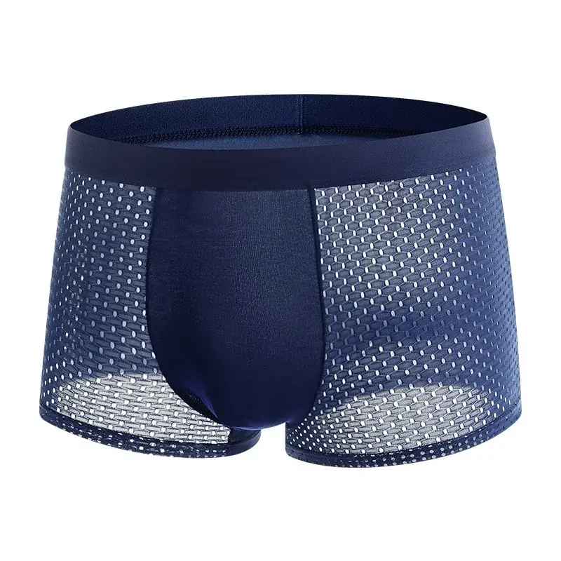 Sous-vêtements respirants doux en maille de soie glacée pour hommes, avec technologie d'évacuation de l'humidité, Design en U pour plus de confort