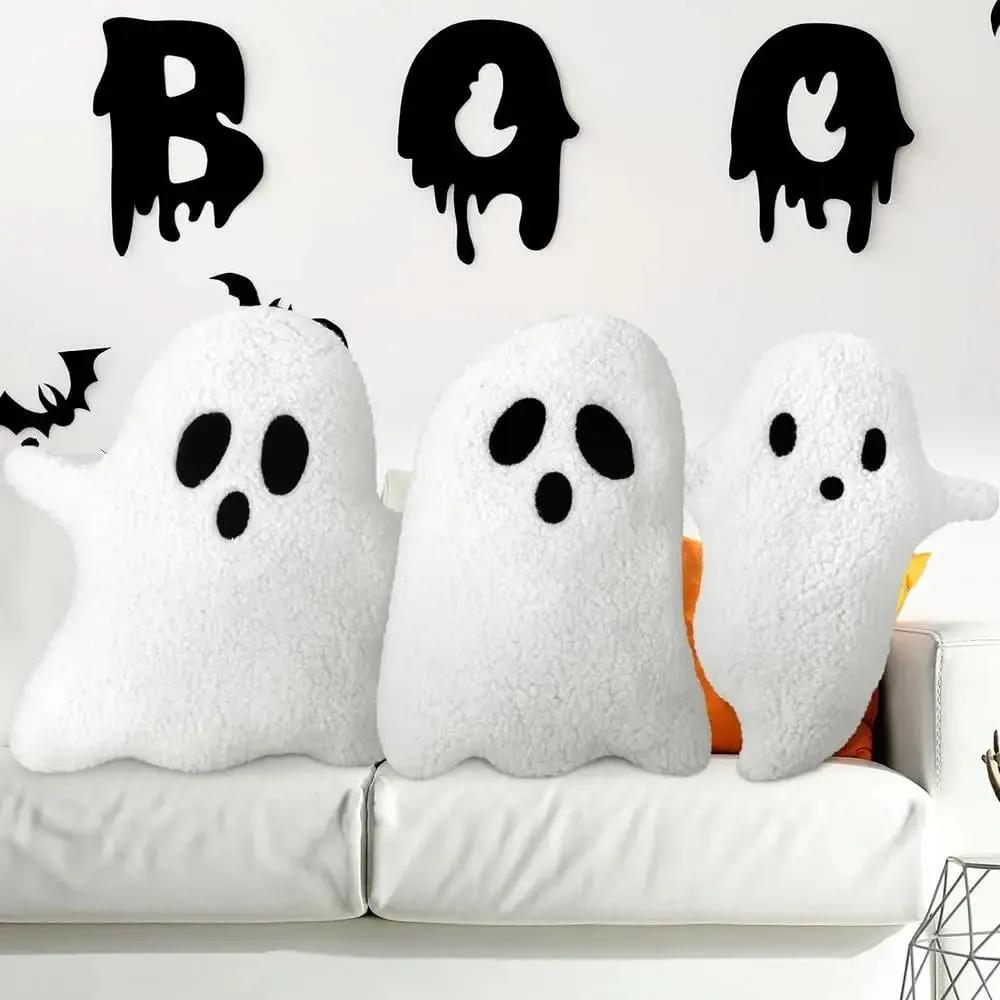 32 cm sød Halloween pude udstoppet spøgelsespude blød tegneserie spøgelsesdukke legetøj udstoppet plys Hjem Halloween dekorationer — image 8