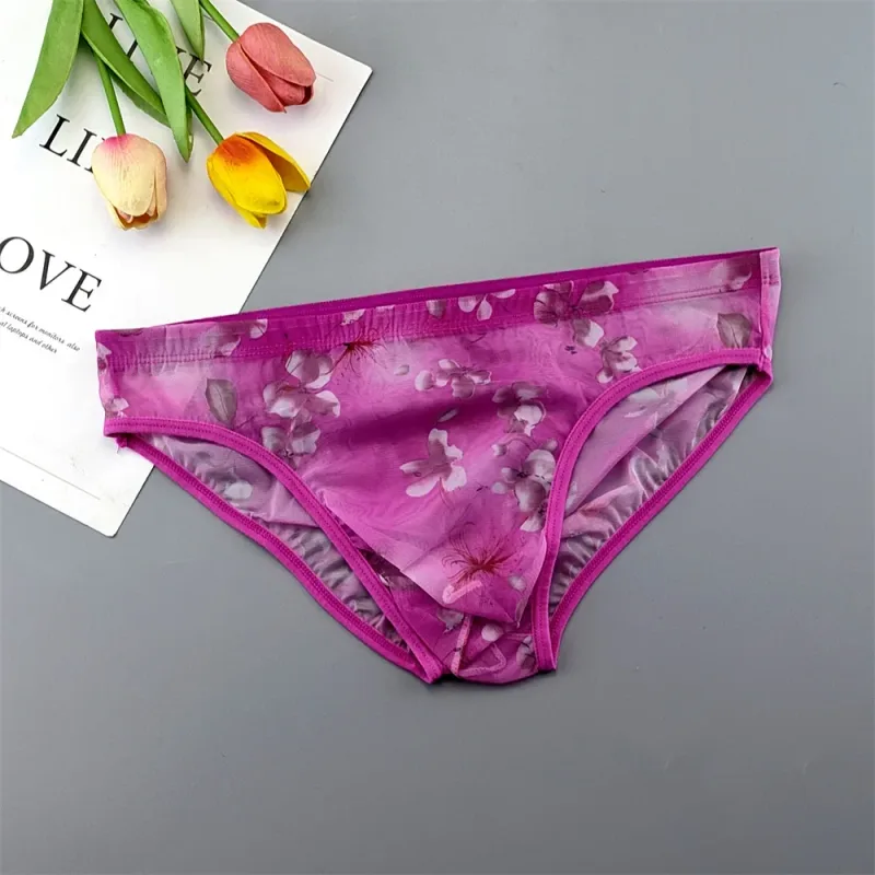 남성용 5pcs 투명 메쉬 속옷 울트라 얇은 관점 미드 라이즈 남성 파우치 슬립 옴므 팬티 플러스 사이즈 — image 3