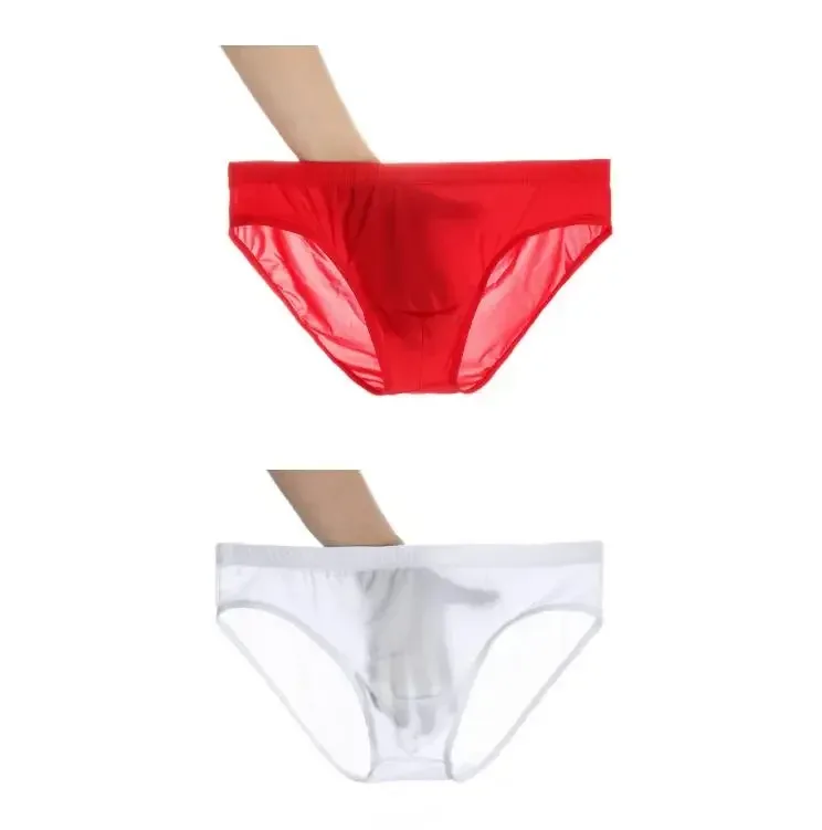 2PCS Ultra Thin Ice Silk กางเกง Plus ขนาด M-4XL สีทึบเยาวชนโปร่งแสงต่ำเอว Breathable เซ็กซี่ชายกางเกง — image 23