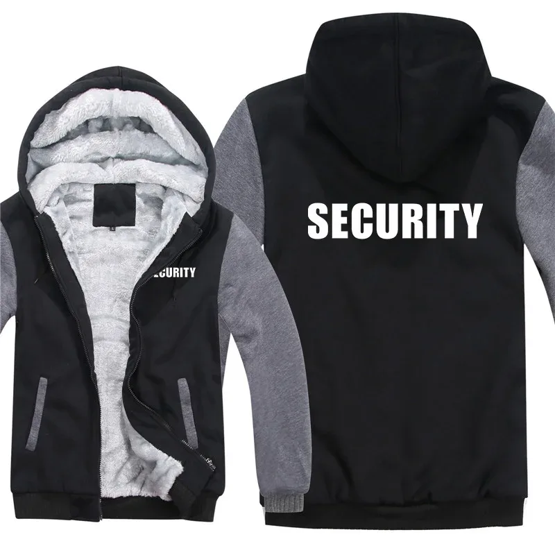 Security Hoodies Men Cool Winter Thicken Wool Liner Security Professional Work Clothes Sweatshirts Pullover Jacket — image 4