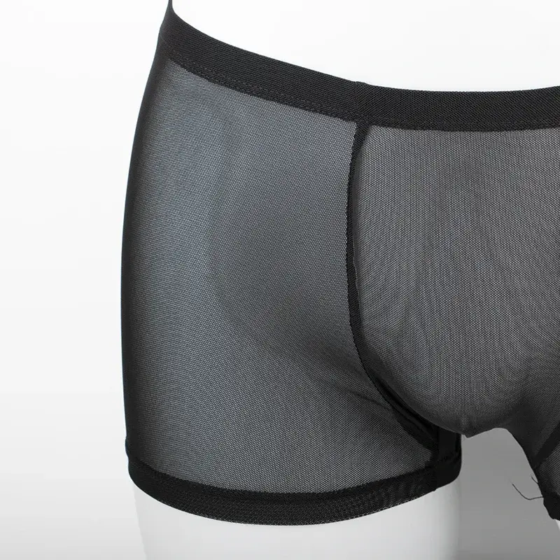 Intimo da uomo Boxer trasparenti Rigonfiamento Seta di ghiaccio See Through Mutande Slip sexy Mutandine a vita bassa Lingerie Intimo 3256808377911341 — image 4