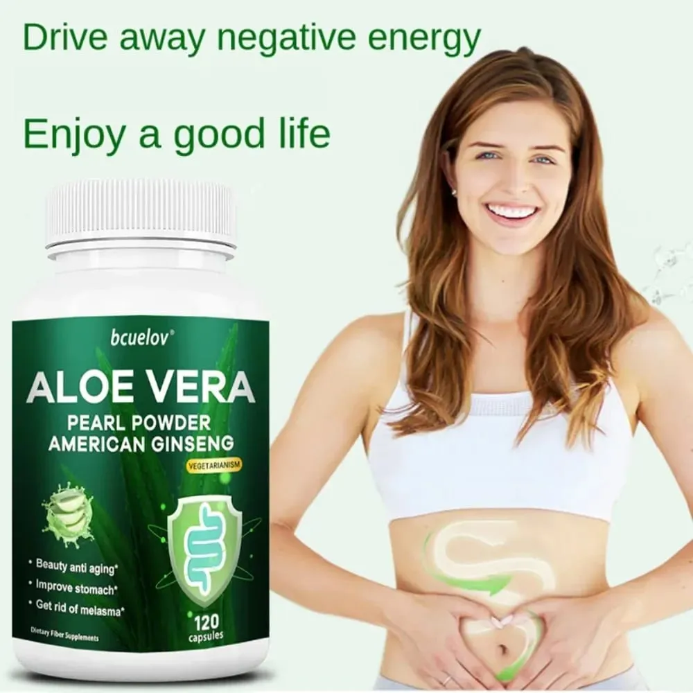 Aloe Vera ekstrakt kapsler hjælper med at lindre forstoppelse tyktarmsrensning og afgiftning og styrer vægtmetabolisme — image 6